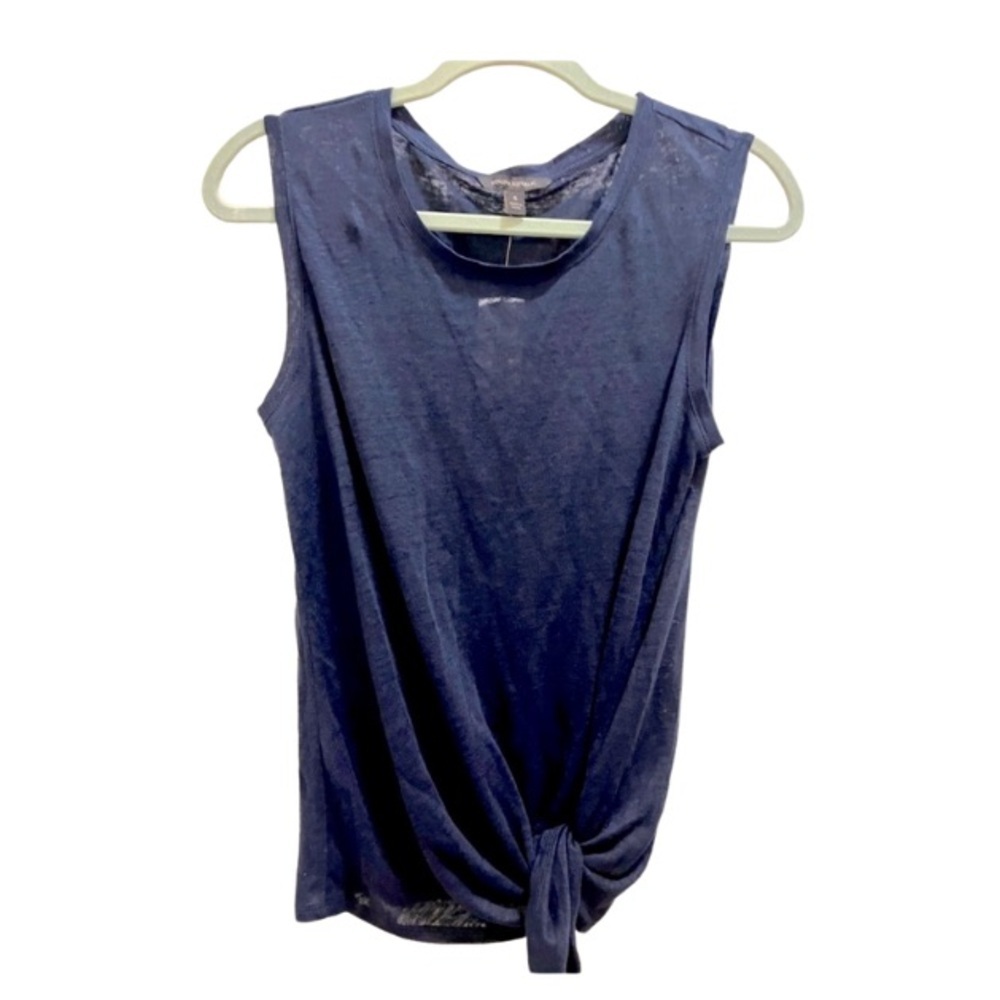 NWT Banana Republic Sleeveless Navy Blue Blouse Features Tying Option
